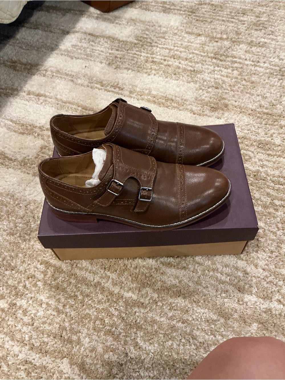 Boy’s Double Monk Strap Dress Shoes - Brown
